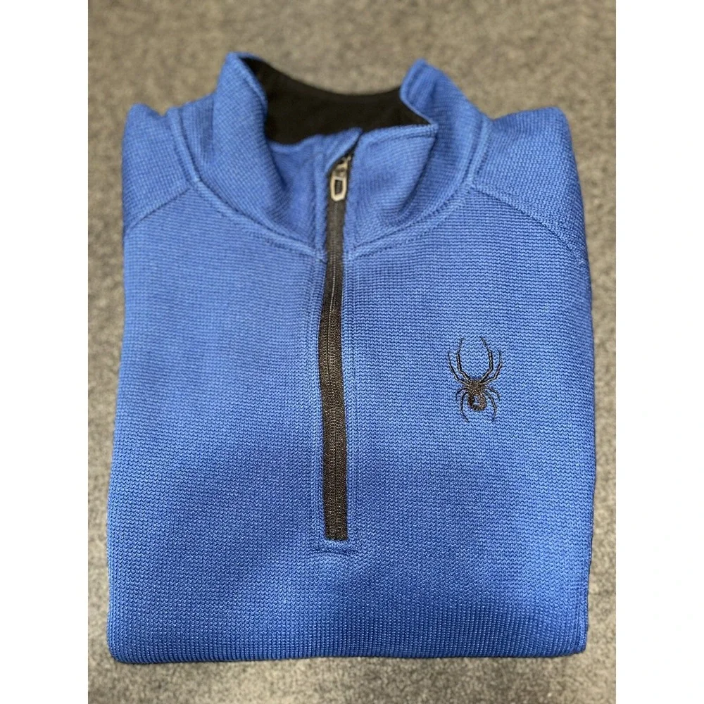 Spyder 1/4 Quarter Zip Pulloevr Sweater mens s  Outbound Jacket ,‎ Blue/